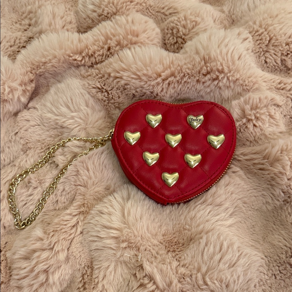 Juicy Couture Red Quilted Heart Wristlet